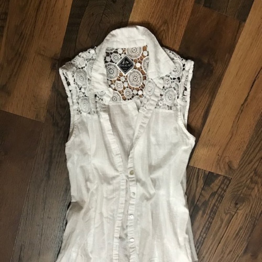 European White Linen Cut Out Cover Up